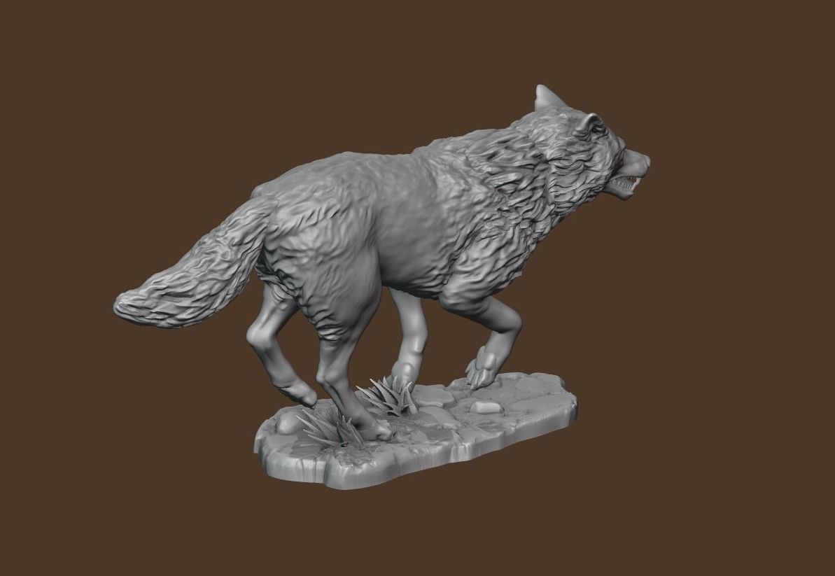A pack of wolves 3D print model_4