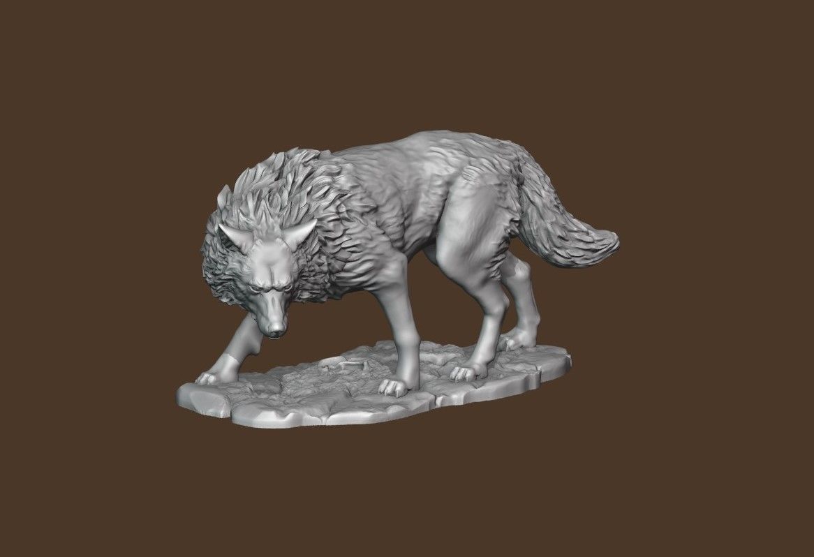 A pack of wolves 3D print model_3