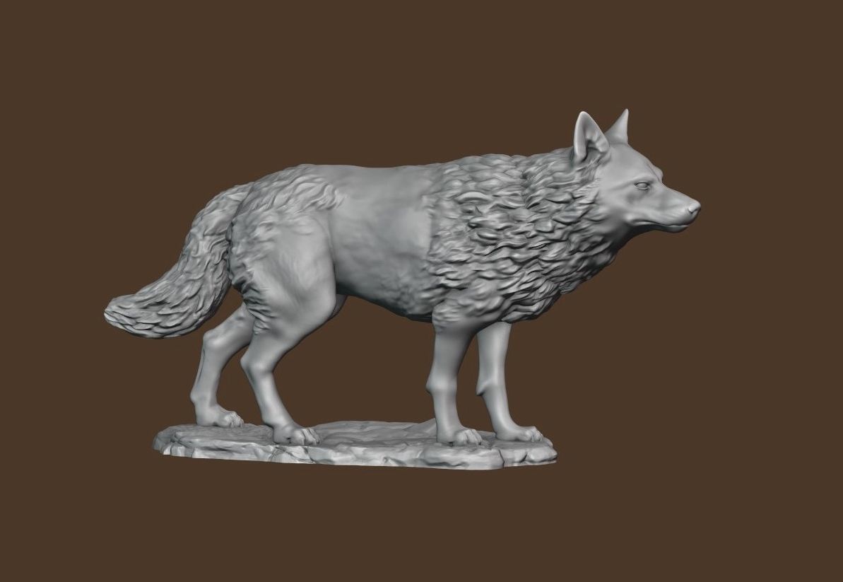 A pack of wolves 3D print model_6