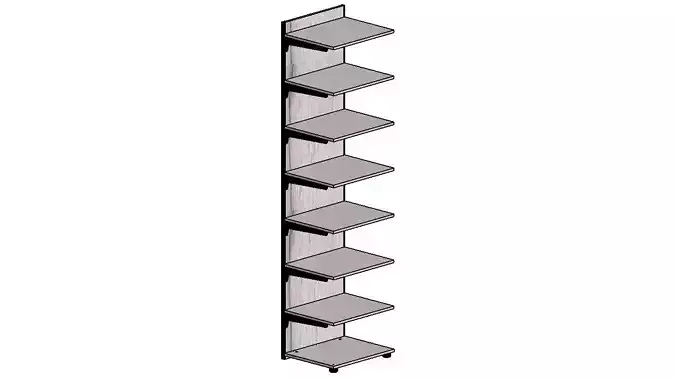 2300x570x450 shelving unit with shelves on side