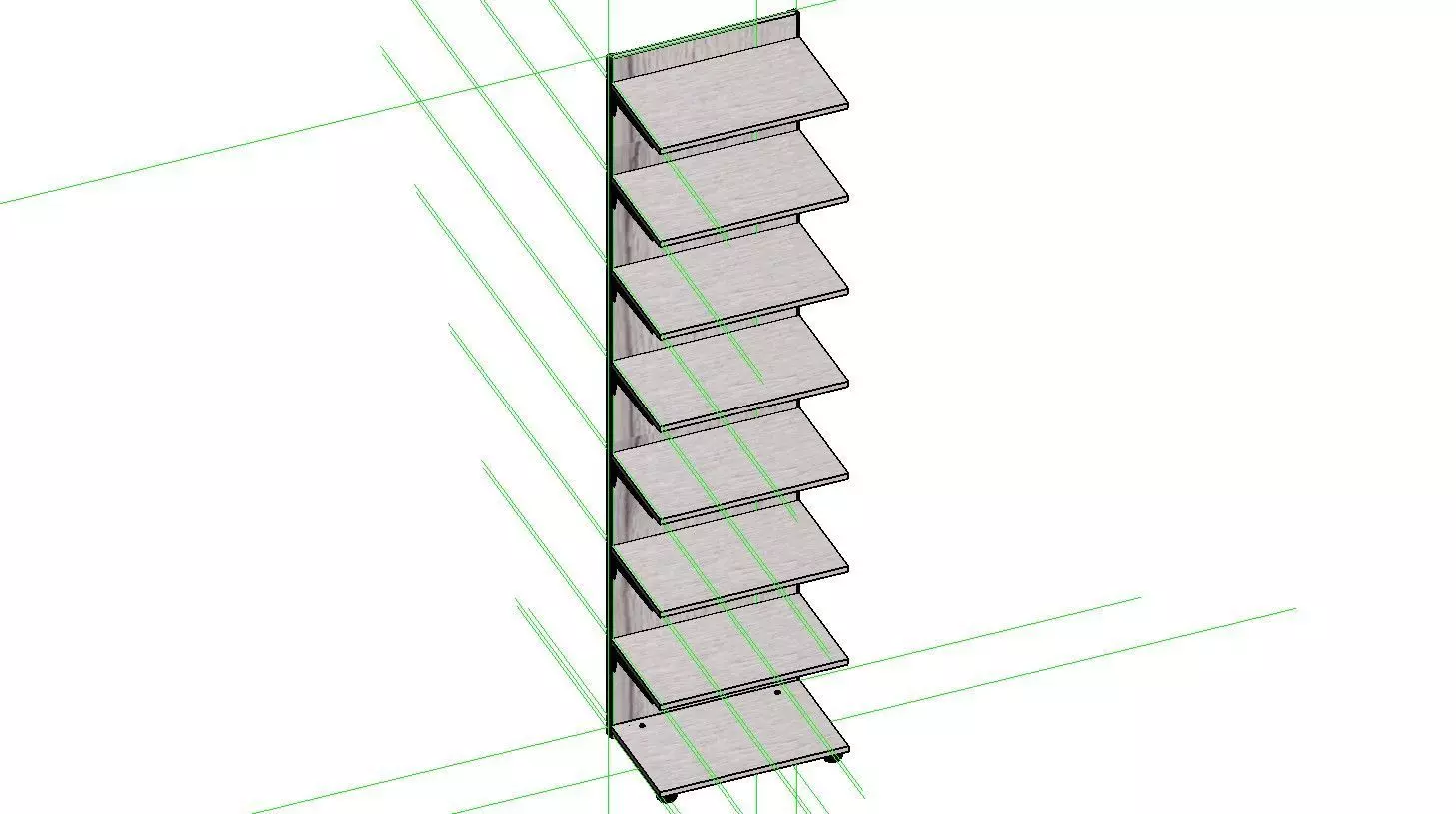 2300x570x350 bookcase 3D model_0