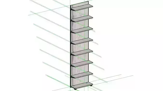 2300x570x200 tall shelf with lines