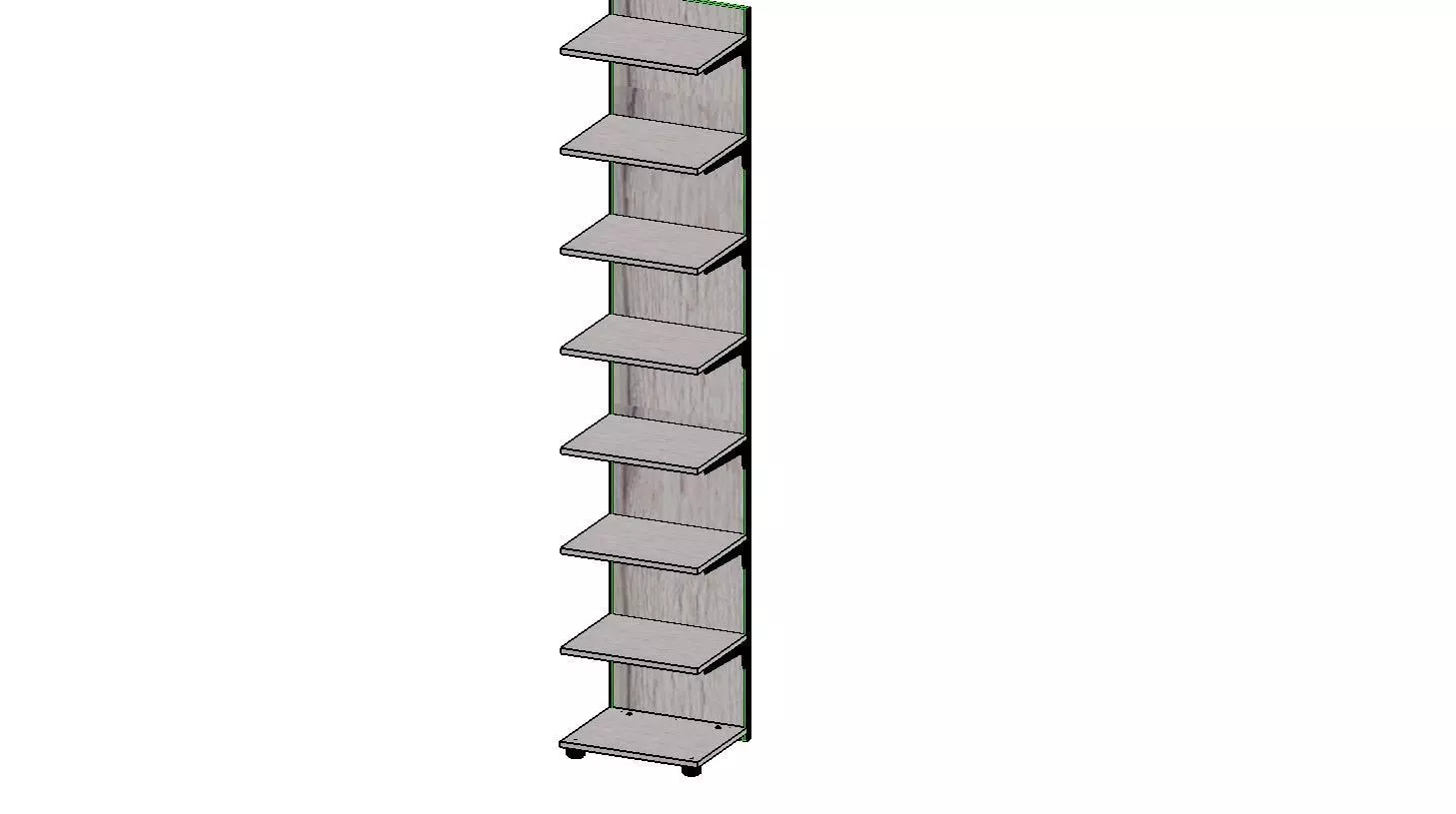 2300x450x350 shelving unit with shelves 3D model_0