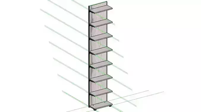 2300x450x200 tall bookcase with lines