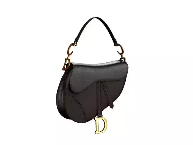 Dior Saddle Bag Black Grained 3D model