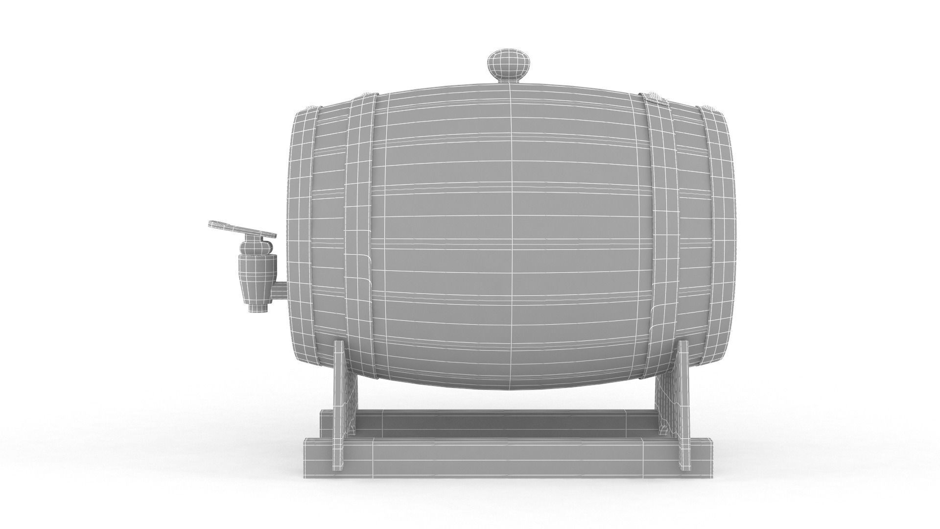 Oak Wine Barrel 3D model_6