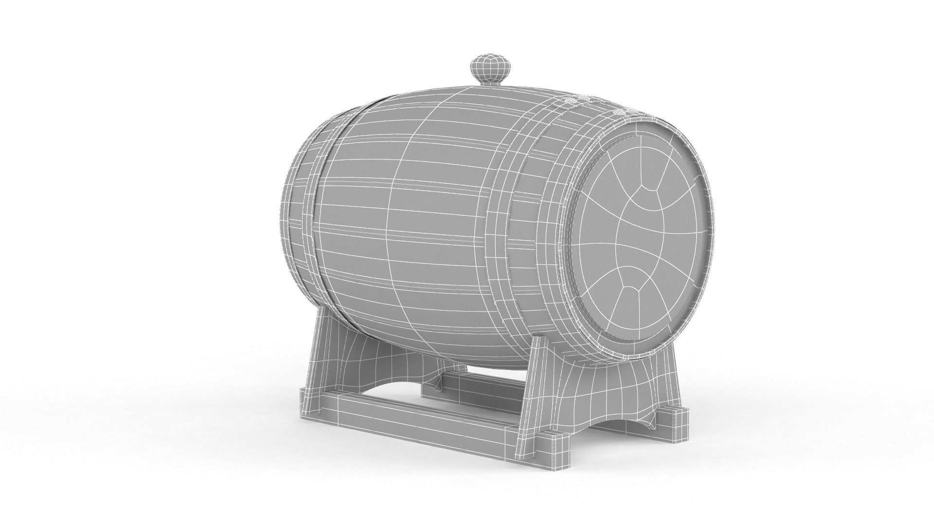 Oak Wine Barrel 3D model_7