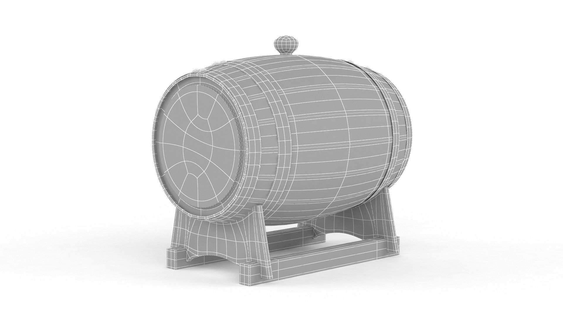 Oak Wine Barrel 3D model_8