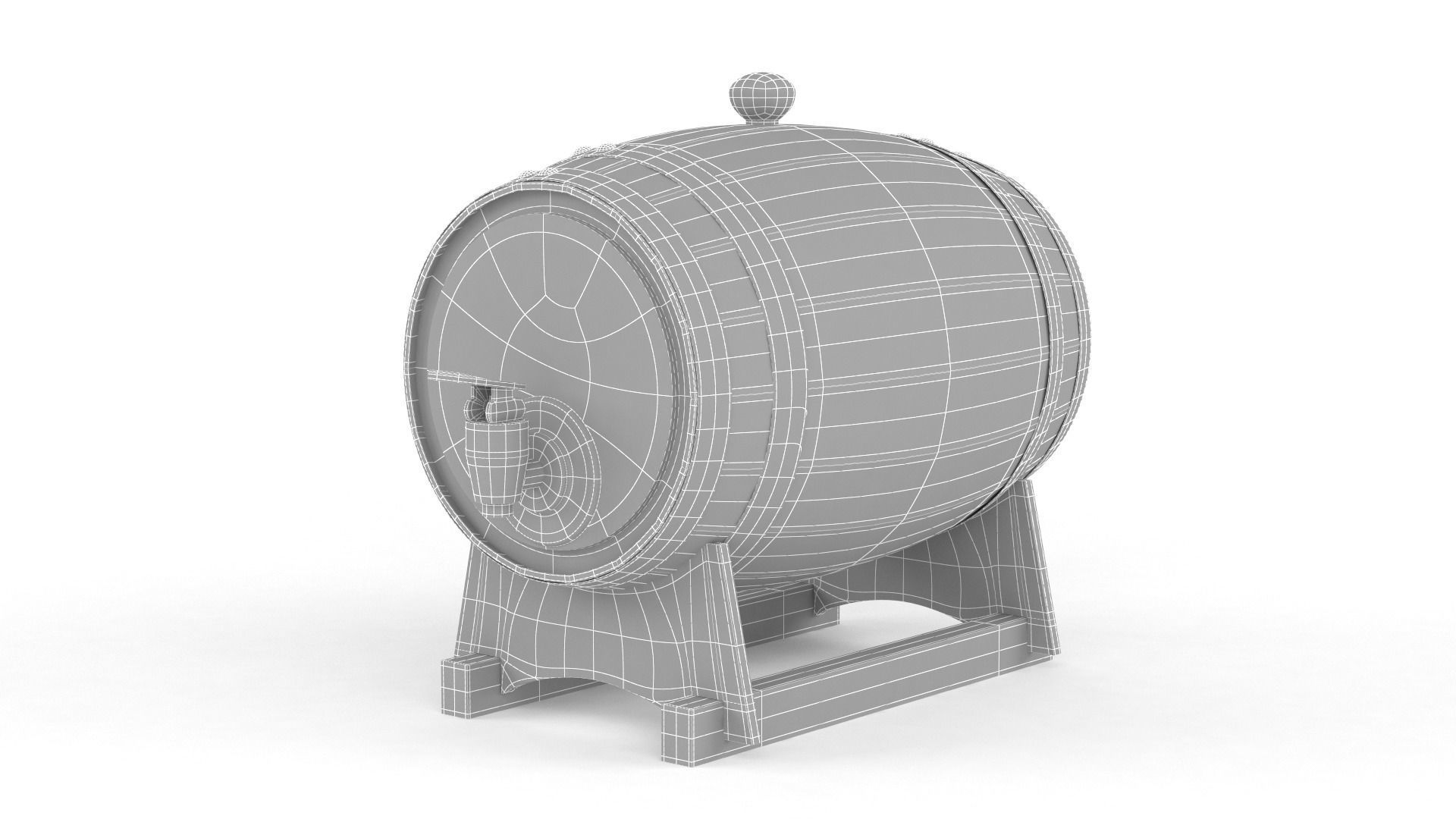 Oak Wine Barrel 3D model_5