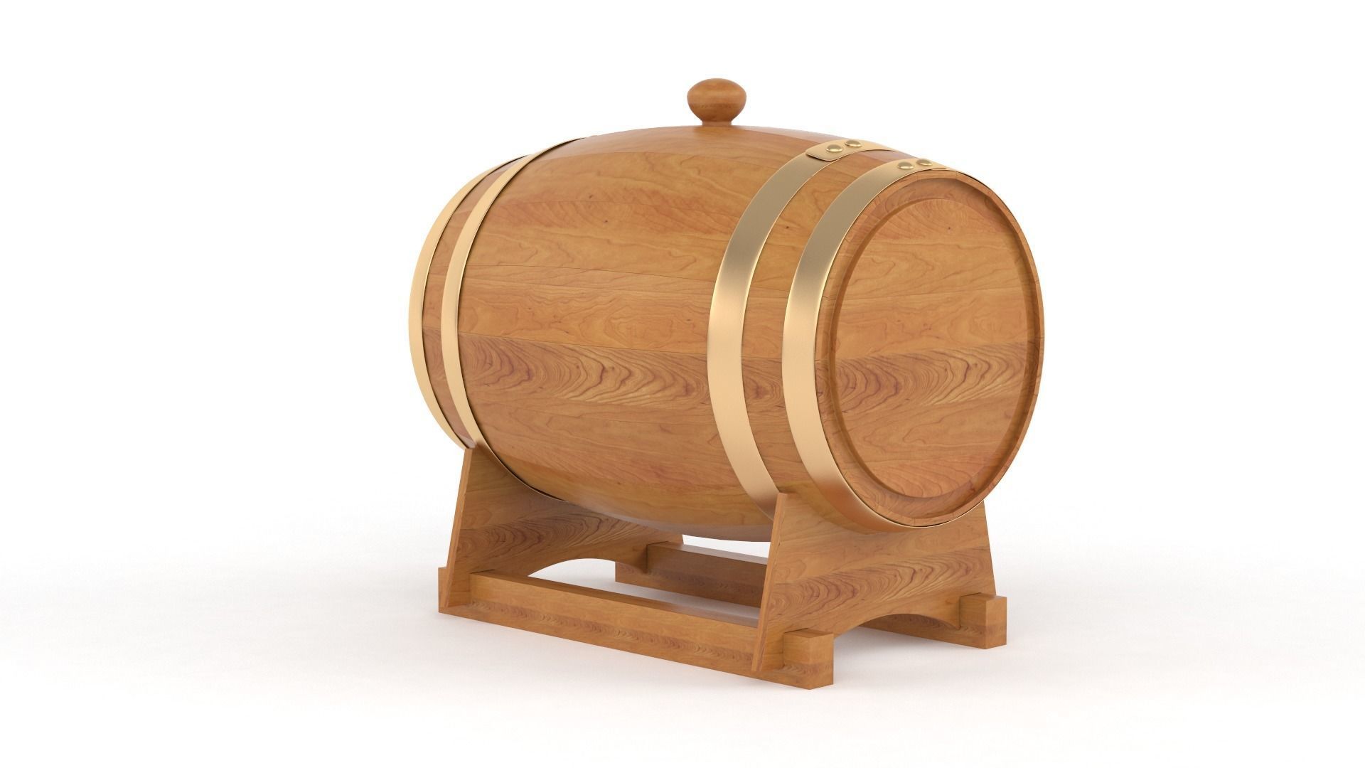 Oak Wine Barrel 3D model_2