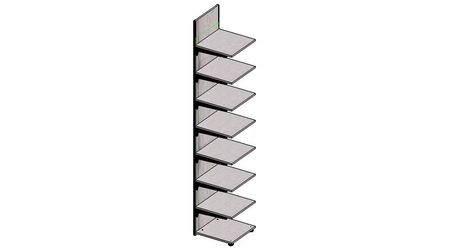2500x450x450 magazine rack with six shelves 3D model_0