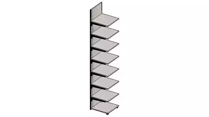 2500x450x450 magazine rack with six shelves