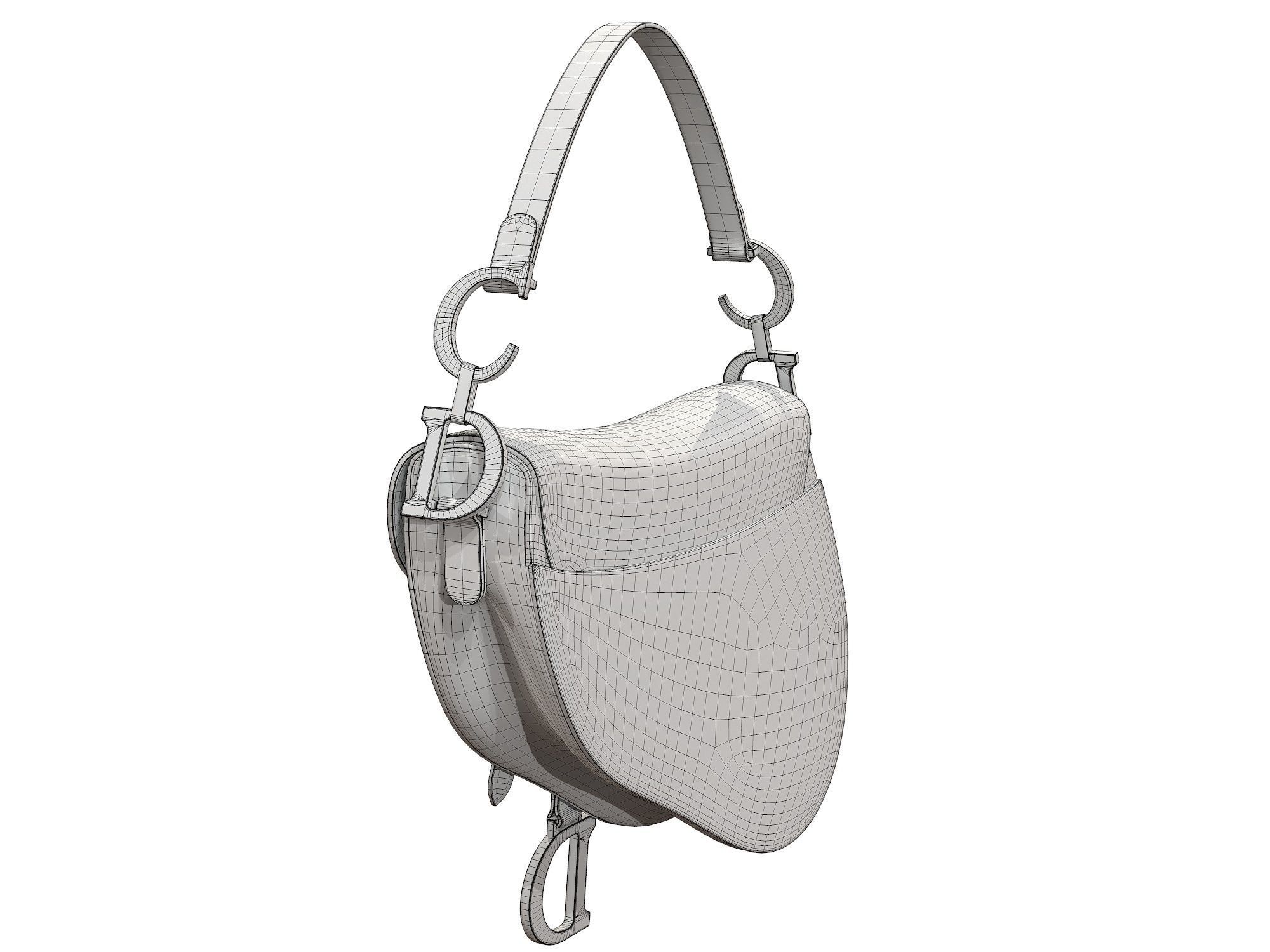 Dior Saddle Bag Black Satin 3D model_10