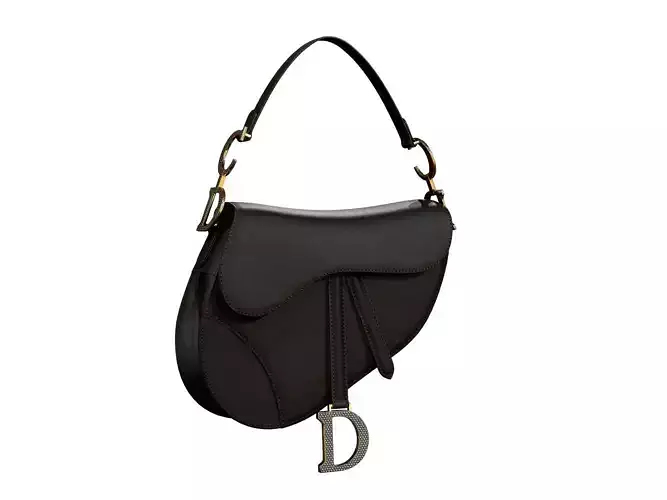 Dior Saddle Bag Black Satin 3D model
