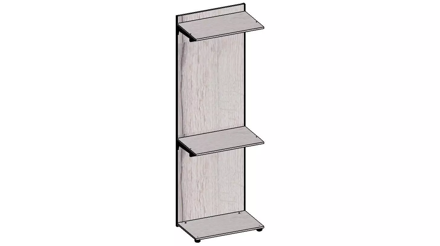 2300x755x450 shelf with two shelves 3D model_0