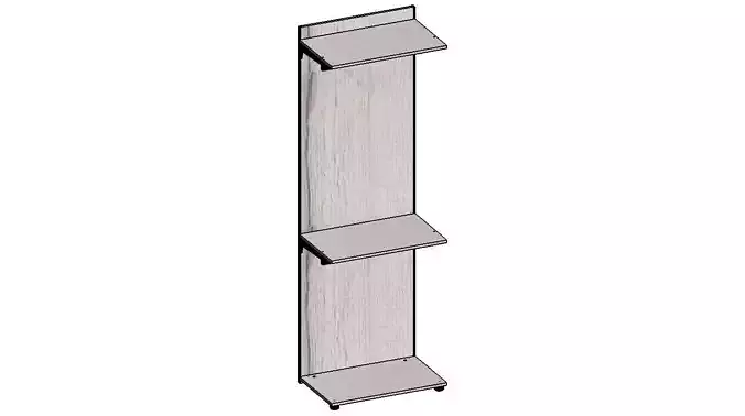 2300x755x450 shelf with two shelves 3D model
