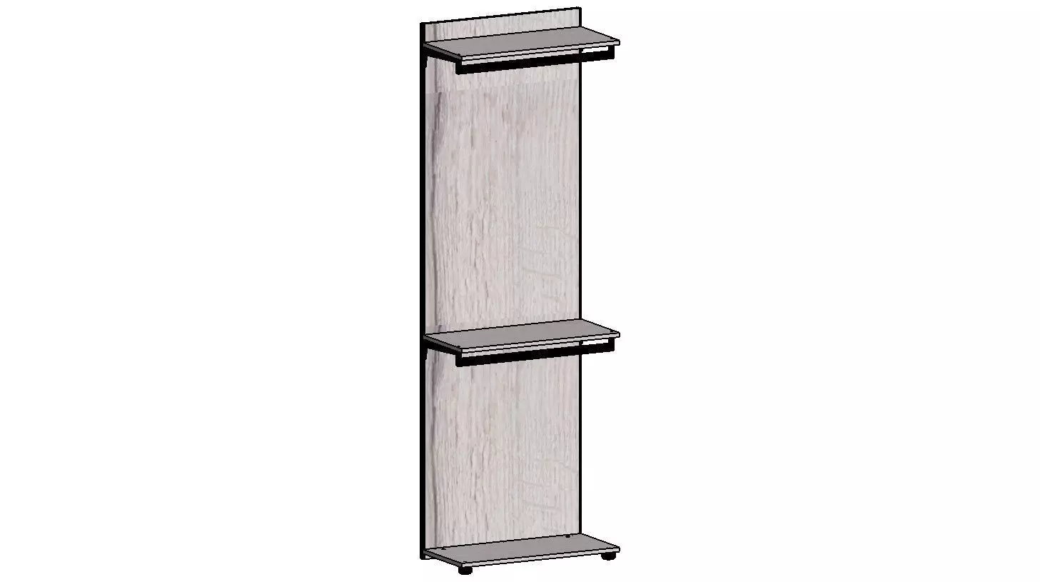 2300x755x350 shelf with two shelves 3D model_0