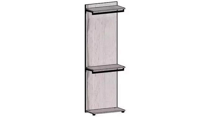 2300x755x350 shelf with two shelves 3D model