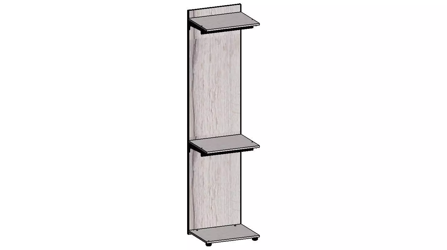 2300x570x450 shelving unit with two shelves 3D model_0