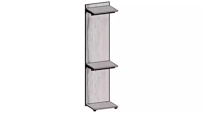 2300x570x450 shelving unit with two shelves 3D model