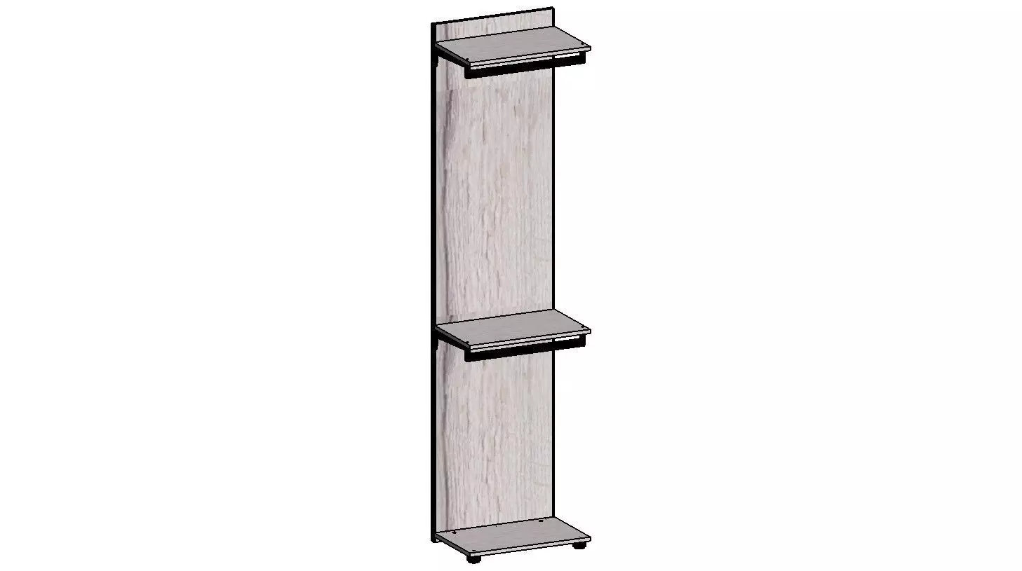 2300x570x350 shelving unit with two shelves 3D model_0