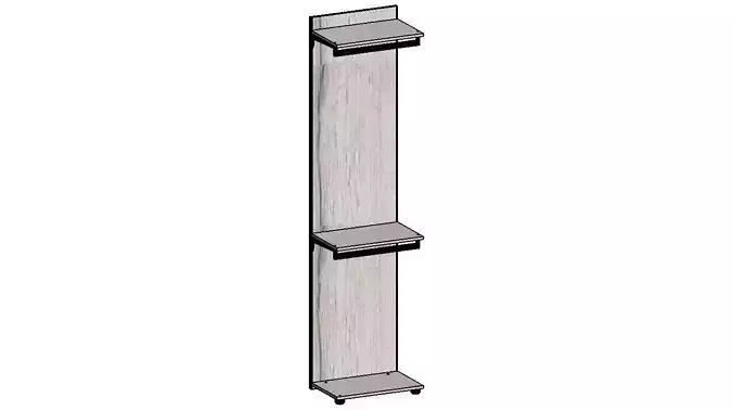 2300x570x350 shelving unit with two shelves 3D model