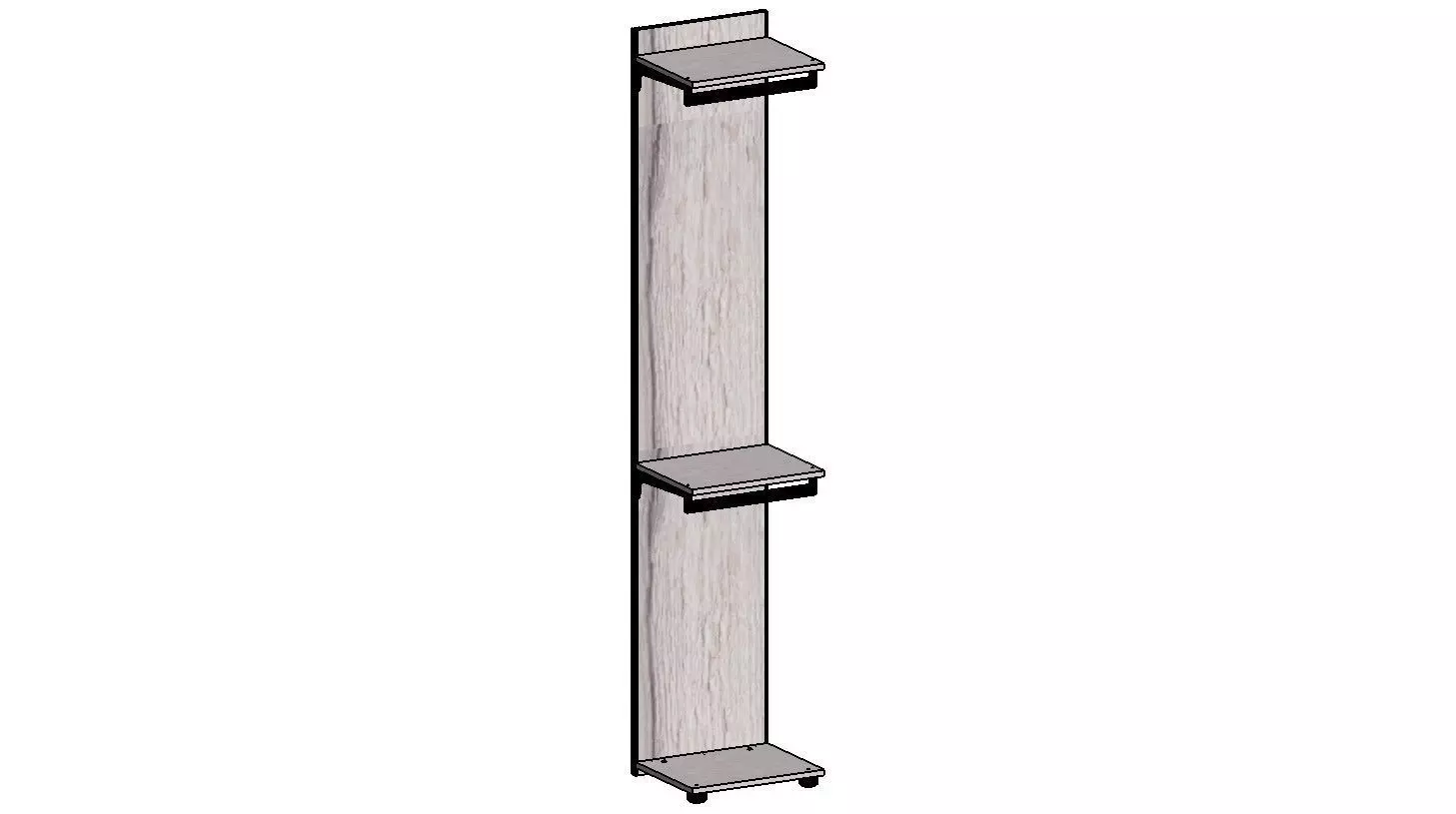 2300x450x350 shelving unit with two shelves 3D model_0