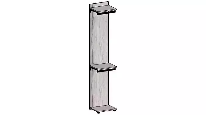 2300x450x350 shelving unit with two shelves 3D model