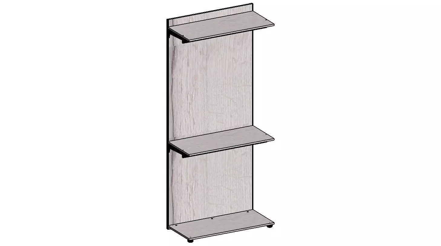 2300x1000x450 shelving unit with two shelves 3D model_0