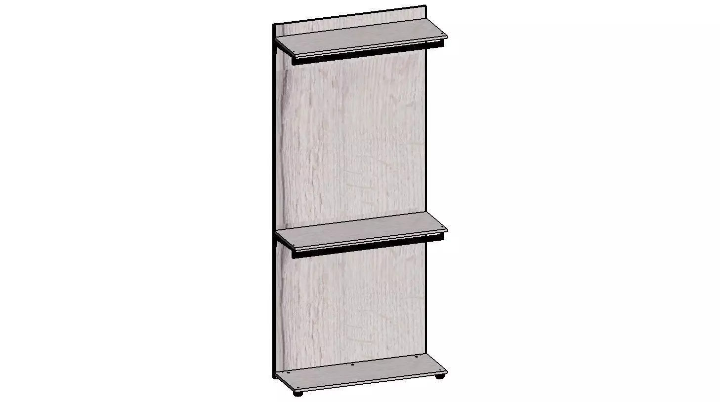 2300x1000x350 shelf with two shelves 3D model_0