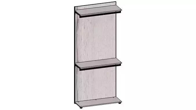 2300x1000x350 shelf with two shelves 3D model