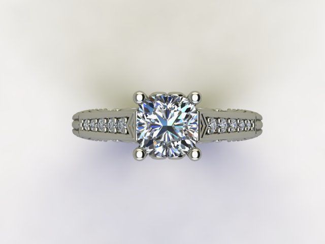 10051 diamond engagement ring with intricate filigree design 3D print model_3