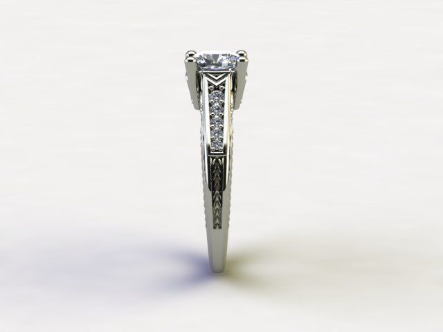 10051 diamond engagement ring with intricate filigree design 3D print model_2