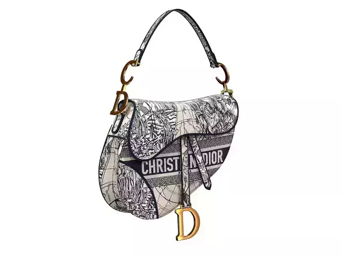 Dior Saddle Bag Blue Multicolor World 3D model