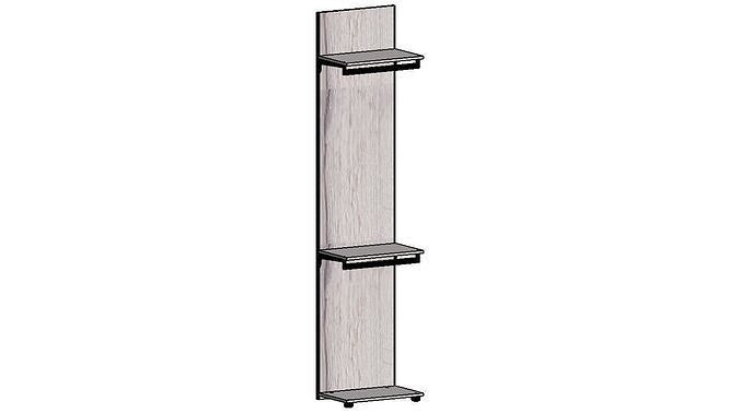 2500x570x350 slatwall shelving unit 3D model