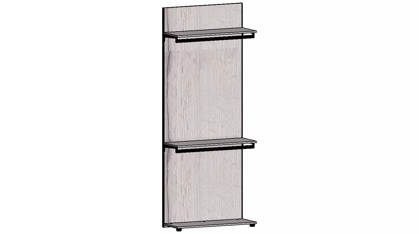 2500x1000x350 shelving unit with two shelves 3D model_0