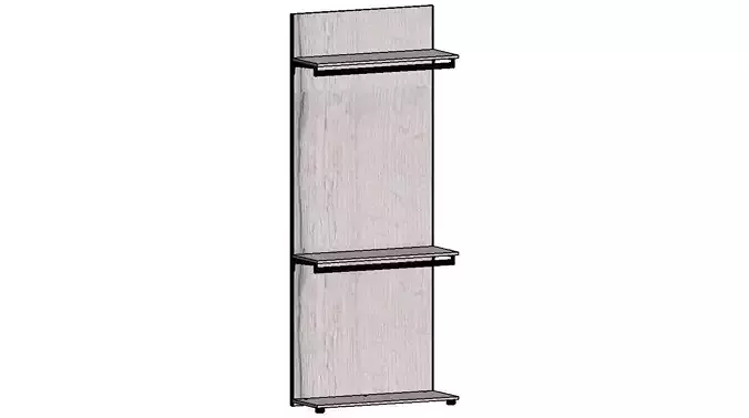 2500x1000x350 shelving unit with two shelves 3D model