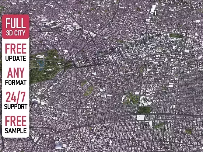 Mexico City Low-poly 3D model