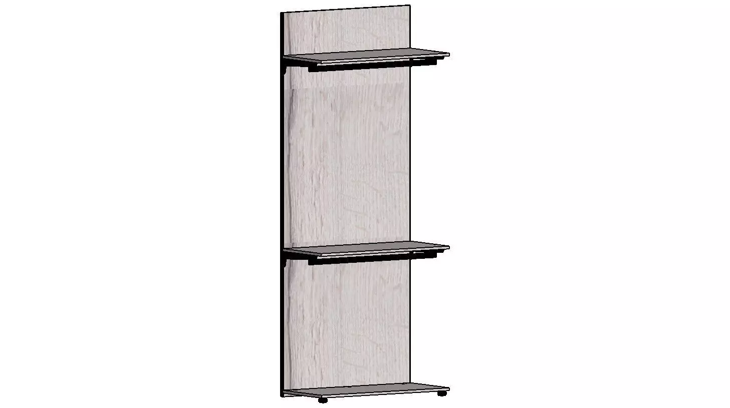 2500x1000x450 shelf with two shelves 3D model_0