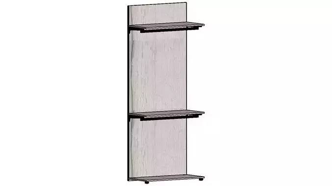 2500x1000x450 shelf with two shelves 3D model