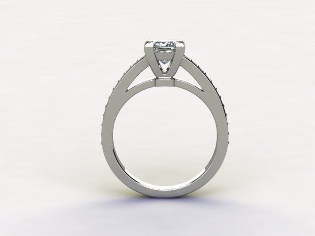 10052 diamond engagement ring set gold 3D print model_1