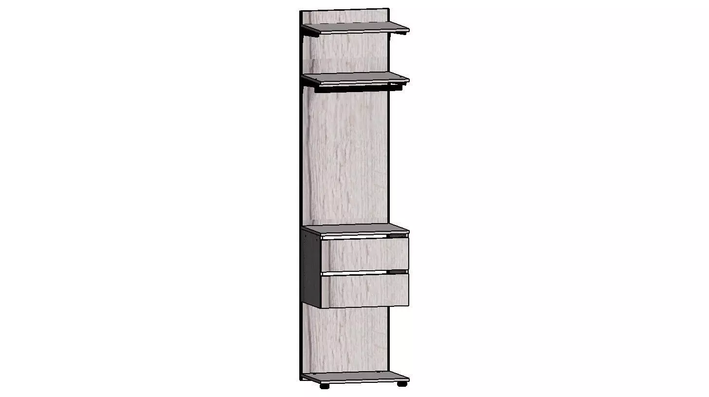 2300x570x450 bathroom cabinet with two drawers and shelf 3D model_0