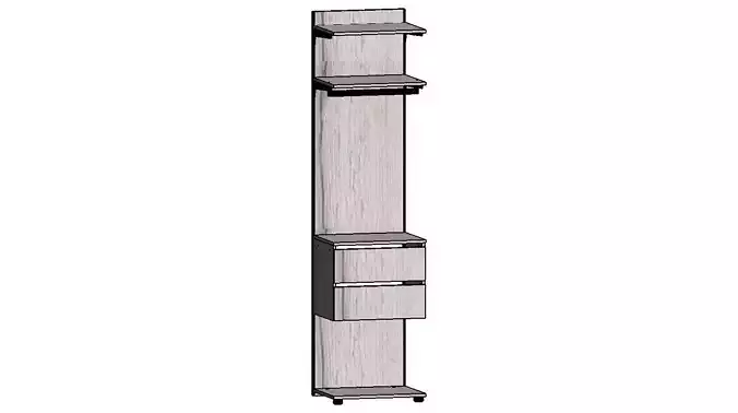 2300x570x450 bathroom cabinet with two drawers and shelf 3D model
