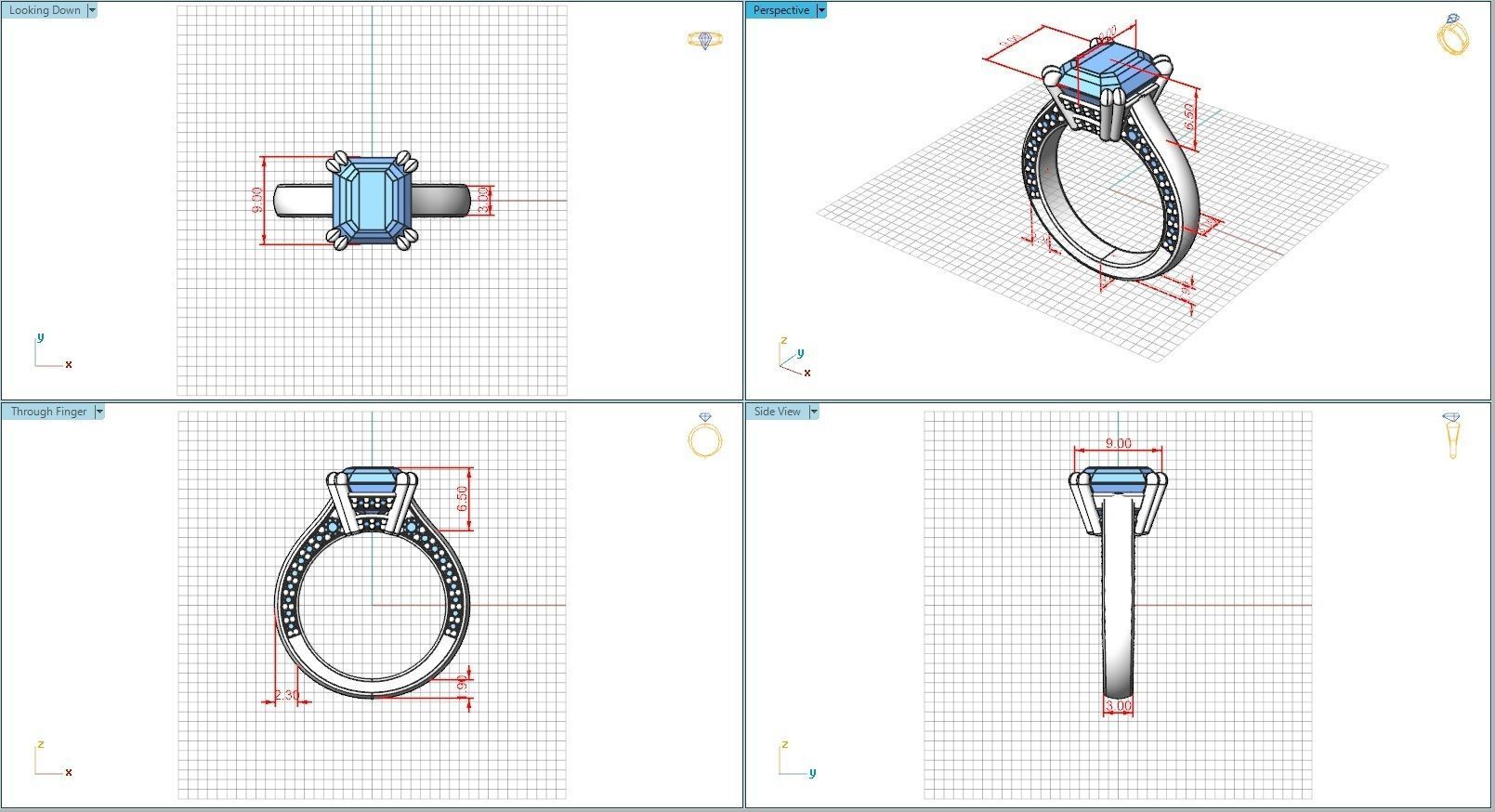 10054 person engagement ring gold 3D print model_5