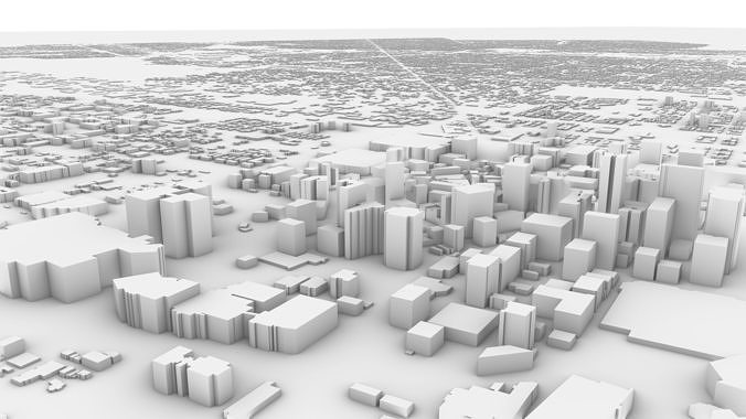 Detroit 3D Model map of toronto Low-poly 3D model