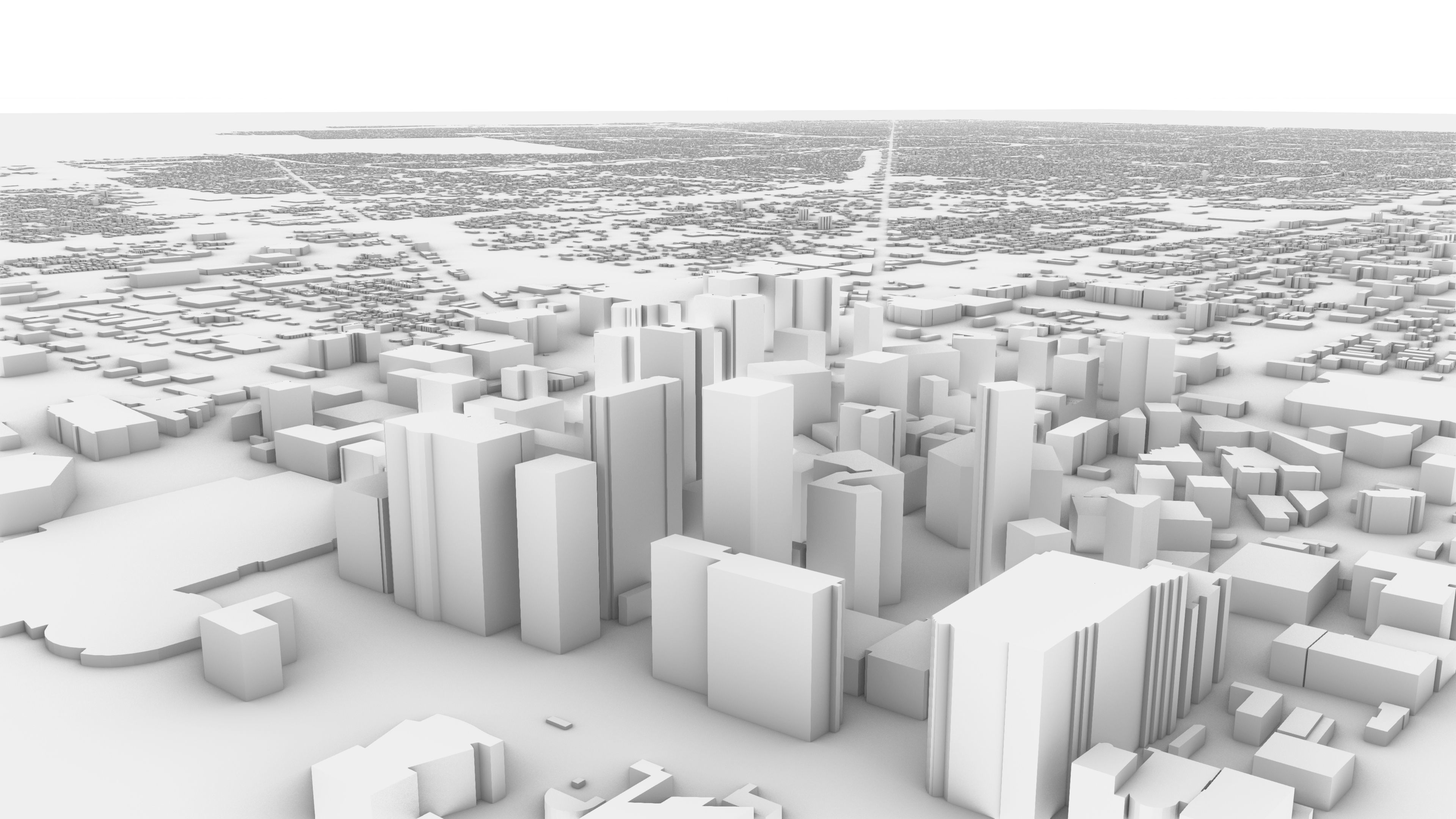 Detroit 3D Model map of toronto Low-poly 3D model_2