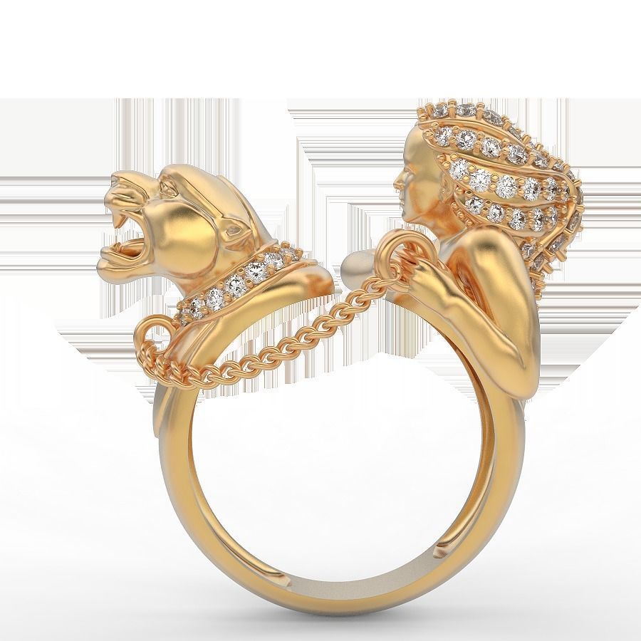 Tiger ring Silver Gold  Print 3D print model_7