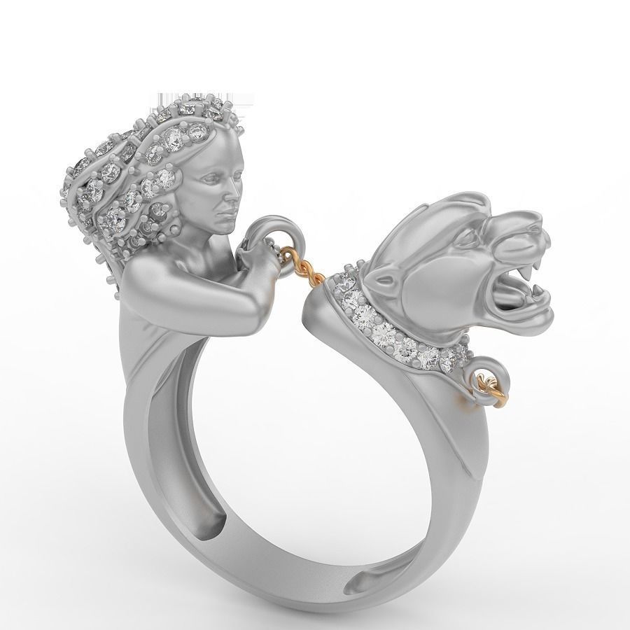 Tiger ring Silver Gold  Print 3D print model_3