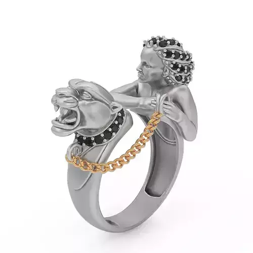 Tiger ring Silver Gold  Print 3D print model