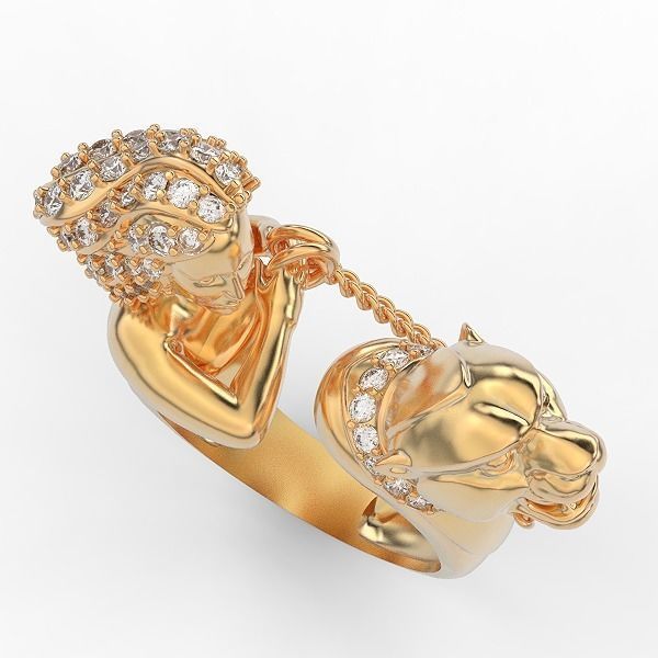 Tiger ring Silver Gold  Print 3D print model_8